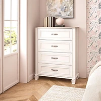 Ameriwood Home Rue Lane 4 Drawer Dresser, Ivory Oak and Gray Oak