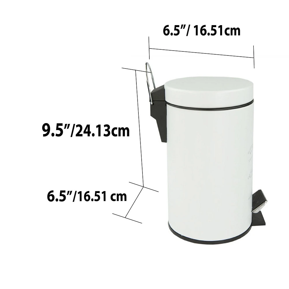 Paris 3 Liter Waste Bin, White