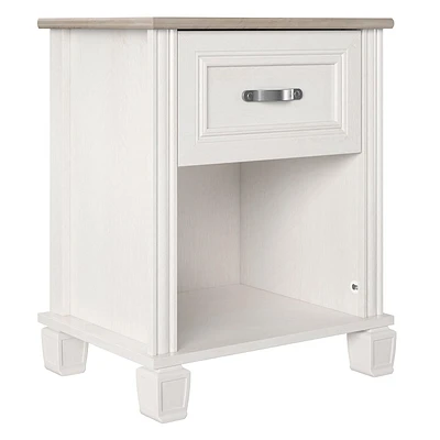 Ameriwood Home Rue Lane Nightstand, Ivory Oak and Gray Oak