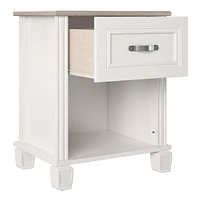 Ameriwood Home Rue Lane Nightstand, Ivory Oak and Gray Oak