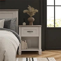 Ameriwood Home Rue Lane Nightstand, Ivory Oak and Gray Oak