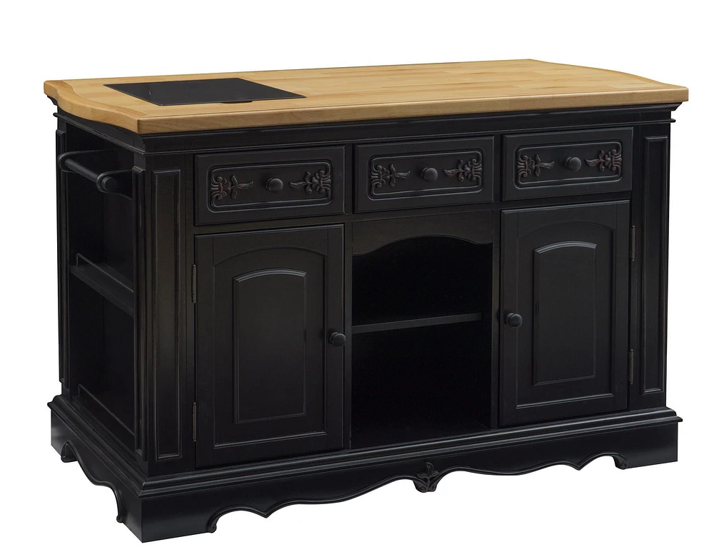 McNally Kitchen Island, Black