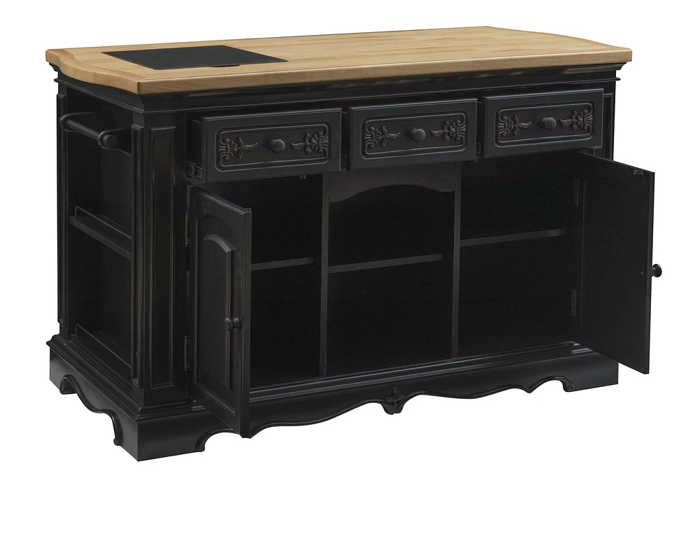 McNally Kitchen Island, Black