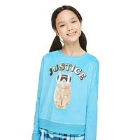 Justice Girls' Velour Fleece Pajamas and Chenille Socks 3-Piece Set