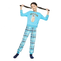 Justice Girls' Velour Fleece Pajamas and Chenille Socks 3-Piece Set
