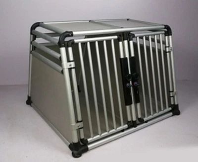 36.8"L Aluminum Double Door Dog Pet Crate / Car Travel Crate