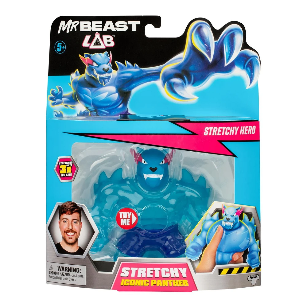 MrBeast Lab Stretchy Figure by Heroes of Goo Jit Zu, Squishy Iconic Panther