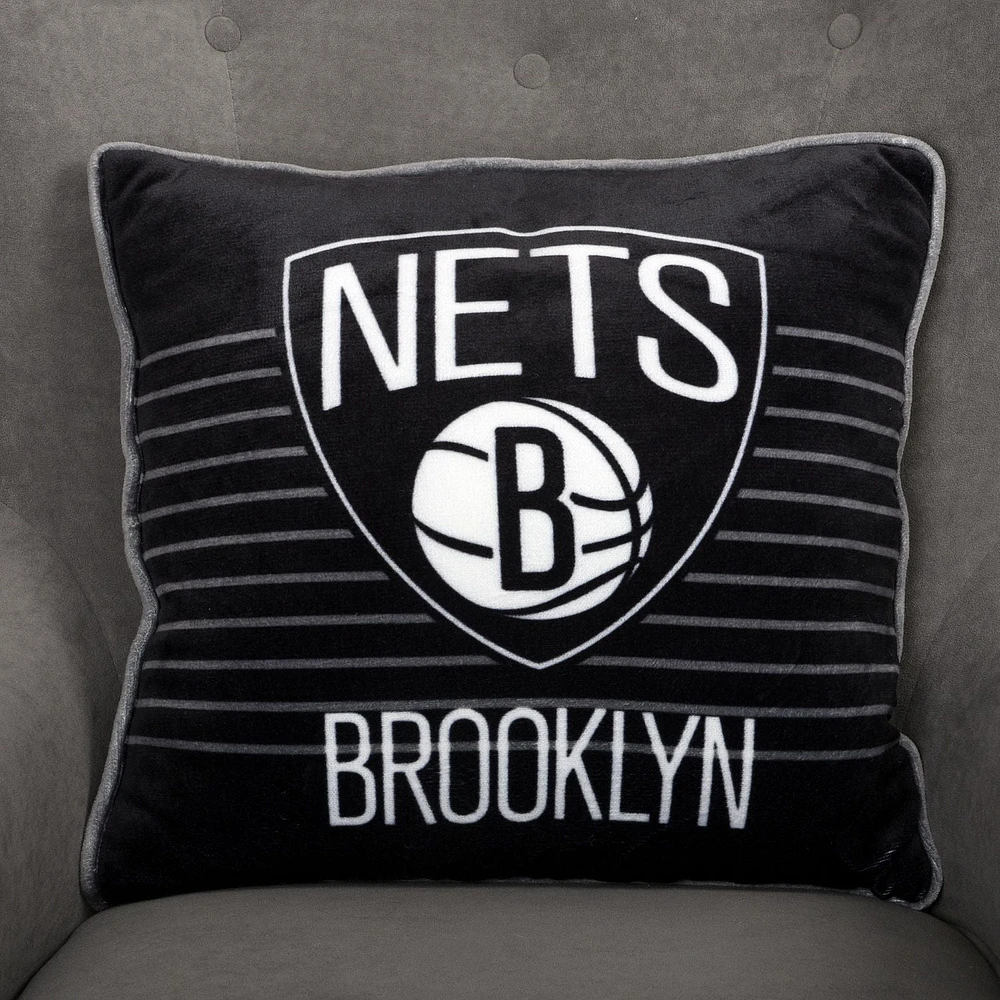 NBA Brooklyn Nets Pillow Cushion, 18” x 18”