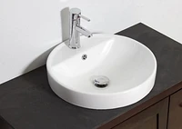 18.25-in. W Drop In White Bathroom Vessel Sink Set For 1 Hole Center Faucet AI-26162