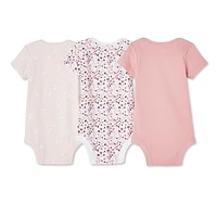 George Baby Girls' Bodysuit 3-Pack, Sizes 0-12 months