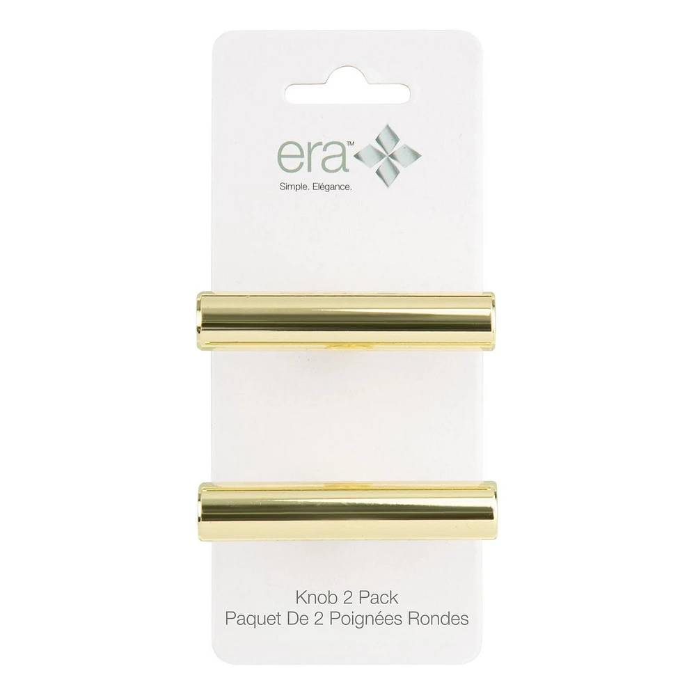 Era Rounded T Knob 2-Pack Brushed Gold, 2.36 x 0.60 x 1.26 in.