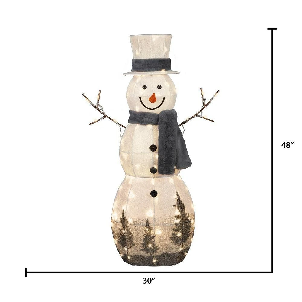 Sparkle Glitterscape Trees 4ft Snowman (Classic White)