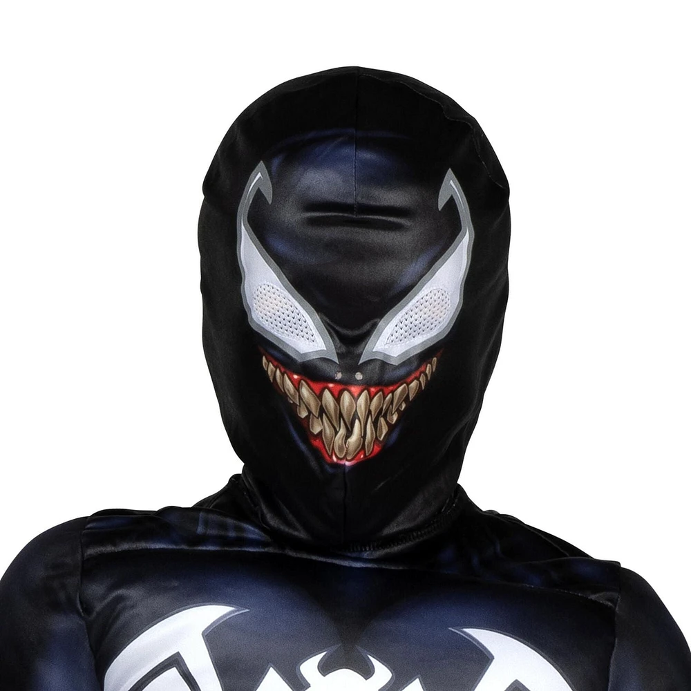 MARVEL Venom Official Youth Halloween Costume - Premium Quality Padded Jumpsuit with Pull On Fabric Mask