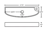 17.75-in. W Above Counter White Bathroom Vessel Sink Set For 1 Hole Right Faucet AI-26308