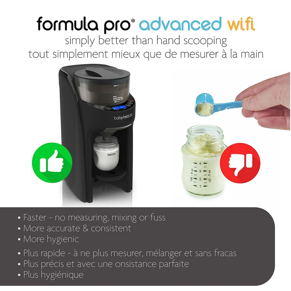 Distributeur de préparation lactée Formula Pro Advanced Wi-Fi de Baby Brezza - Noir