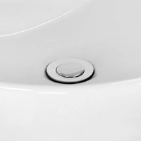 in. W Semi-Recessed White Bathroom Vessel Sink Set For 1 Hole Center Faucet AI