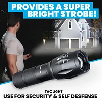 Bell + Howell Taclight Tactical Flashlight 3 Pack – Waterproof & Weatherproof Aircraft Grade Aluminum Construction, 5 Light Modes with 50,000 Hour Cree LEDs, 40x Brighter – As Seen on TV, Flashlight