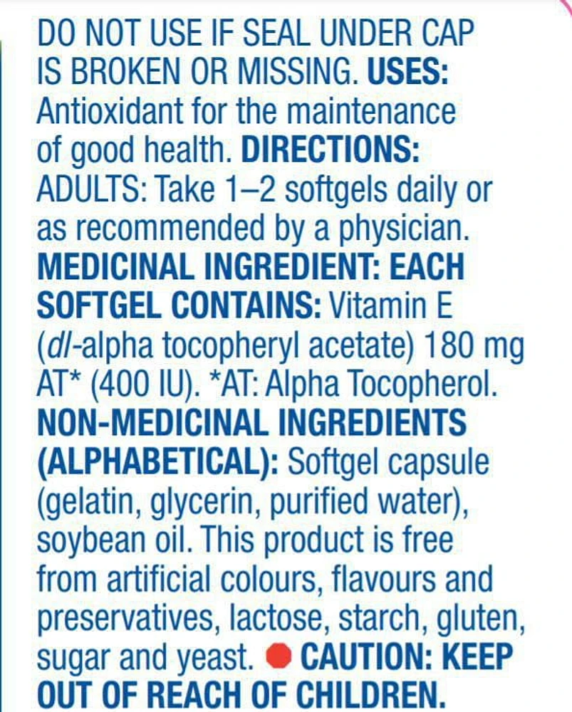 Equate Vitamin E 400IU, 360 Softgels