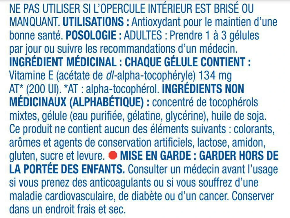 Equate Vitamin E 200IU Natural Source