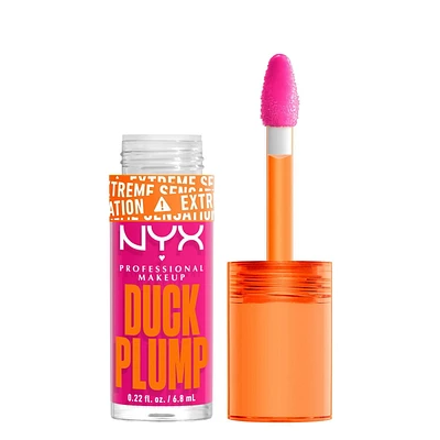 NYX PROFESSIONAL MAKEUP, Duck Plump High Pigment Lip Gloss, Plumping lip gloss, High pigment color, Vegan formula - Strike A Rose (Pink