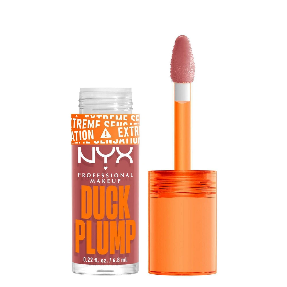 NYX PROFESSIONAL MAKEUP, Brillant à lèvres haute pigmentation Duck Plump, Gloss repulpant, Couleur pigmentée, Formule végane - Strike A Rose (Pink) Infusé gingembre piquant