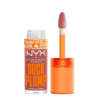 NYX PROFESSIONAL MAKEUP, Duck Plump High Pigment Lip Gloss, Plumping lip gloss, High pigment color, Vegan formula - Strike A Rose (Pink), Infused with spicy ginger