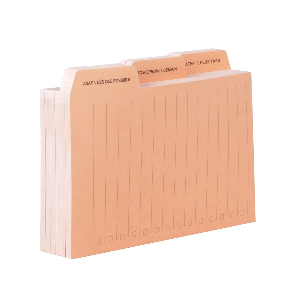 Post-it® Printed Notes, Tab Note Pack, Peach, 3.9 in x 2.9 in (99mm x 73mm)