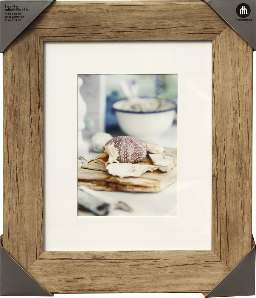 hometrends Lewis 8X10 Wood Photo Frame, Lewis Frame 8 X 10"  To 5 X 7" Wood Grain