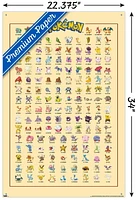 Pokémon – Kanto Grid 22.375" x 34" Wall Poster with Beechwood Magnetic Frame