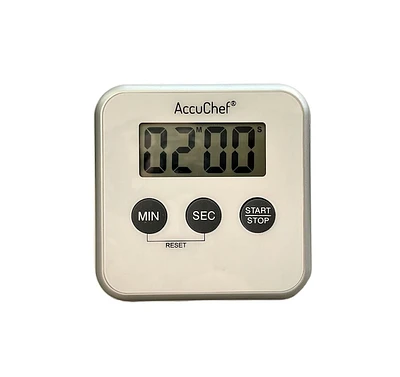 AccuChef Digital Timer, Model 2105, black or white, plastic, 99 mins, 59 seconds