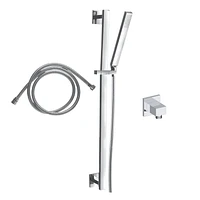 The akuaplus® IRENE shower faucet set with pressure balance cartridge and 2-way diverter plus 1, an adjustable combo system with hand shower with pommeau and brass elbow.