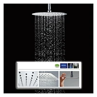 The akuaplus® ELITE shower faucet set with pressure balance cartridge and 2-way diverter plus 1, a adjustable combo system with hand shower and shower head with brass elbow.