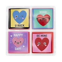 Assorted Valentines Kiddie Cards, 12 count with Envelopes (Hearts Smiley Faces)