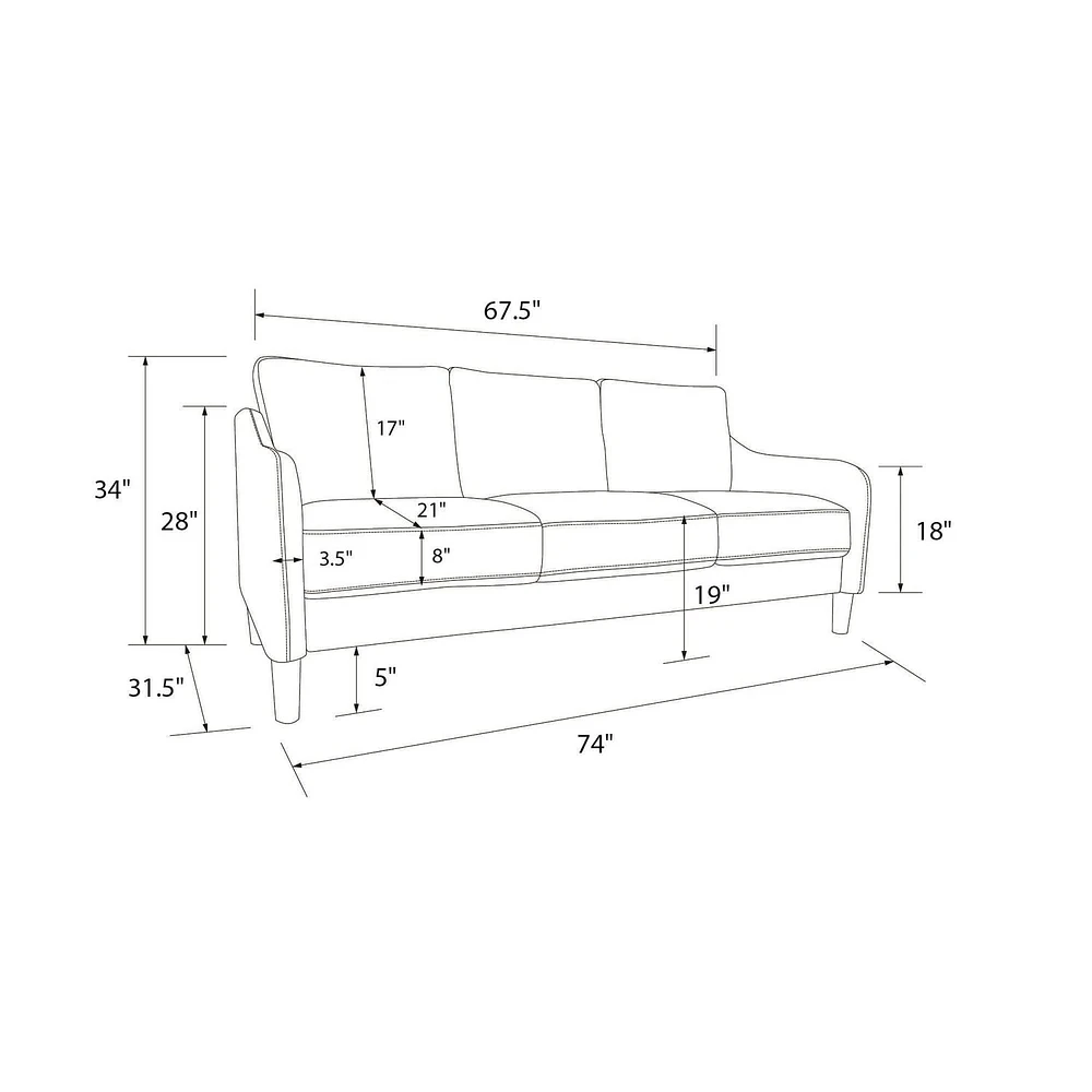 DHP Marbella 3-Seater Sofa