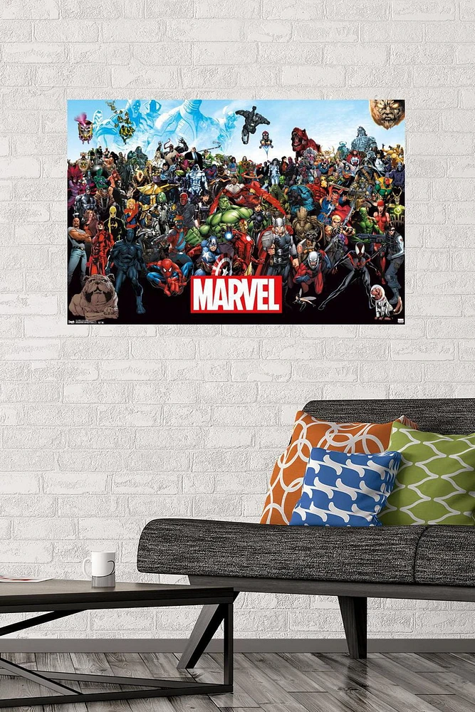 Marvel Comics - The Marvel Lineup 14.725" x 22.375" Wall Poster with Poster Mounts