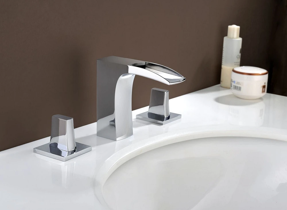 16.25-in. W Wall Mount White Bathroom Vessel Sink Set For 3H8-in. Left Faucet AI