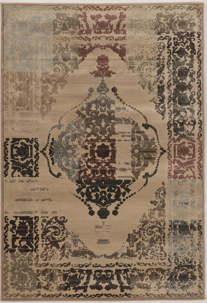 Jewel Medallion Beige & Rust 5' x 7'6" Area Rug