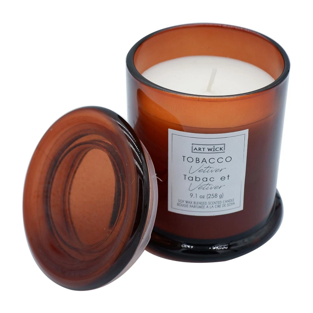 258g Tobacco Vetiver Soy Wax Blended Scented Candle, · 9.1oz<br>· 258g<br>· pack # 1