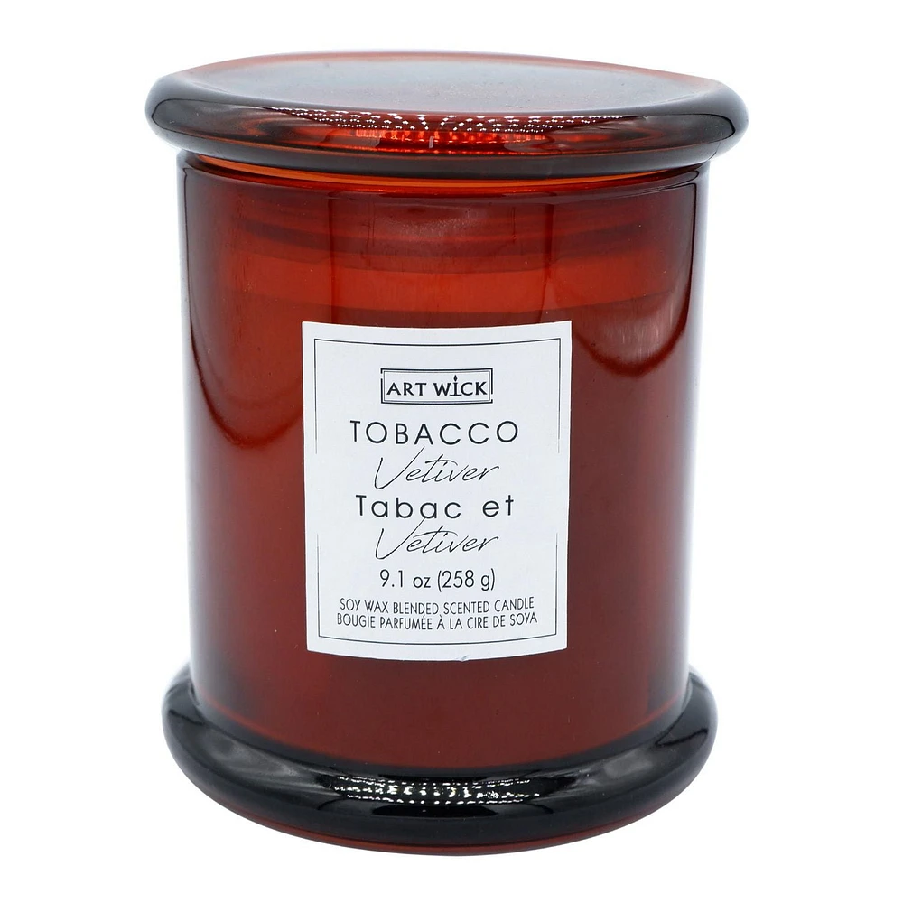 258g Tobacco Vetiver Soy Wax Blended Scented Candle, · 9.1oz<br>· 258g<br>· pack # 1