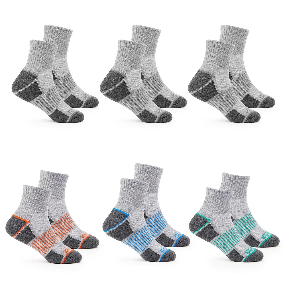 Fruit of the Loom Boys' 6 Pack Ankle Socks, Boys Socks