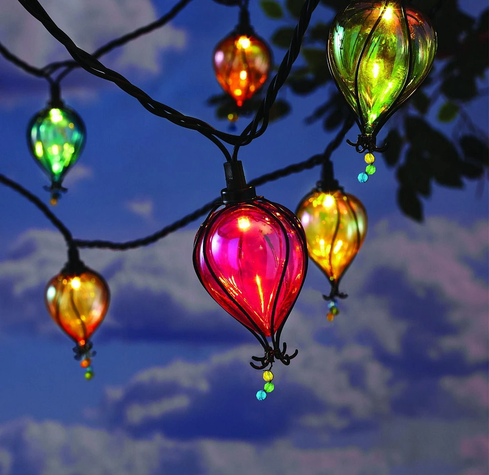 Hometrends Plug-in 10 Count Multicolor Tear Drop String Lights