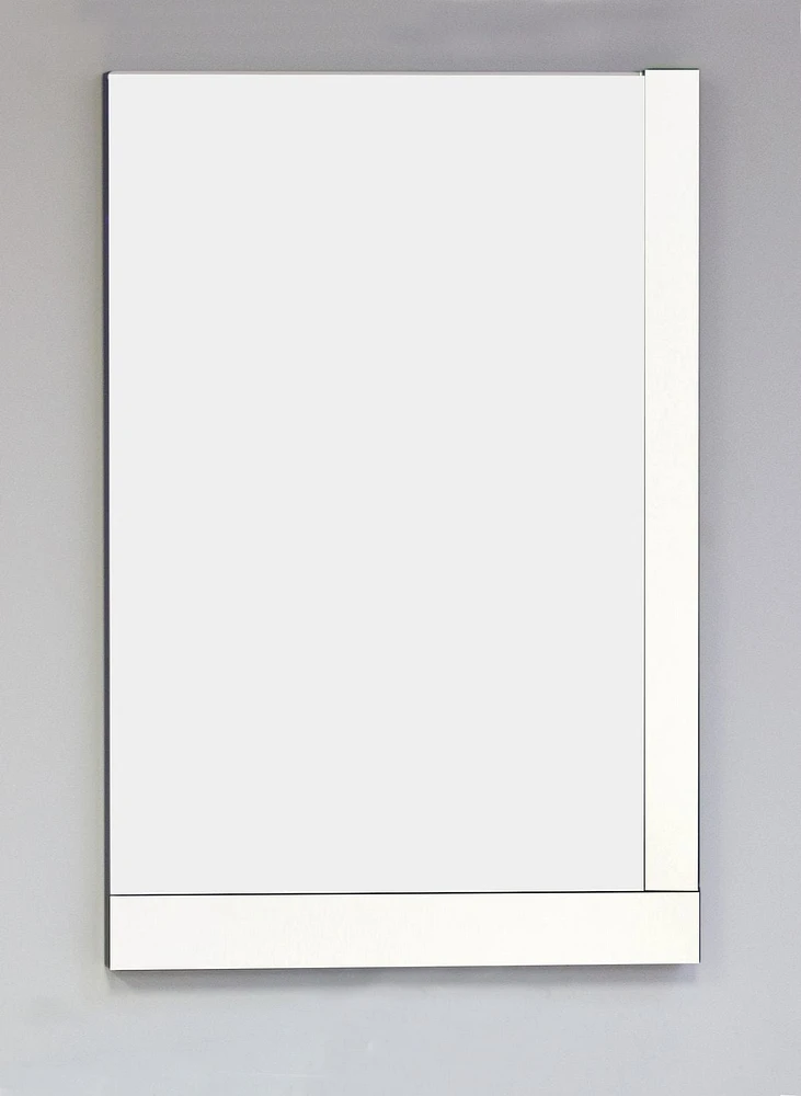 American Imaginations 23.5-in. W 35.5-in. H Modern Plywood-Veneer Wood Mirror In White AI