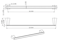 24.37-in. W Rectangle Stainless Steel Towel Bar In Chrome Color AI-3057