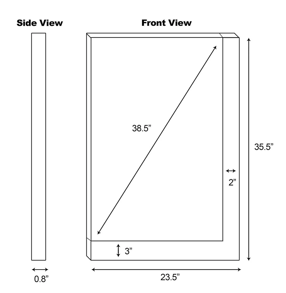 American Imaginations 23.5-in. W 35.5-in. H Modern Plywood-Veneer Wood Mirror In White AI