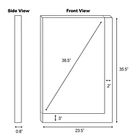 American Imaginations 23.5-in. W 35.5-in. H Modern Plywood-Veneer Wood Mirror In White AI