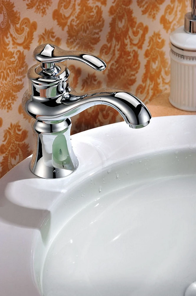 in. W Above Counter White Bathroom Vessel Sink Set For 1 Hole Right Faucet AI