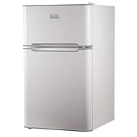 BLACK+DECKER 2 Door Separate True Freezer Mini Fridge (White)