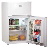 BLACK+DECKER 2 Door Separate True Freezer Mini Fridge (White)