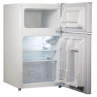 BLACK+DECKER 2 Door Separate True Freezer Mini Fridge (White)