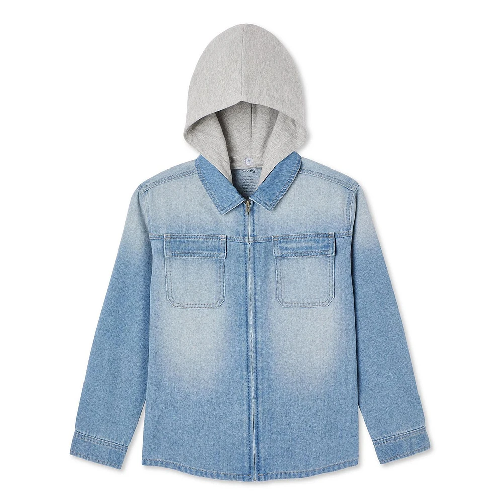 George Boys' Hooded Denim Shirt, Sizes XS-XL